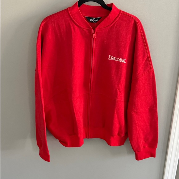 Spalding Tops - Spalding Red Full-Zip Sweatshirt